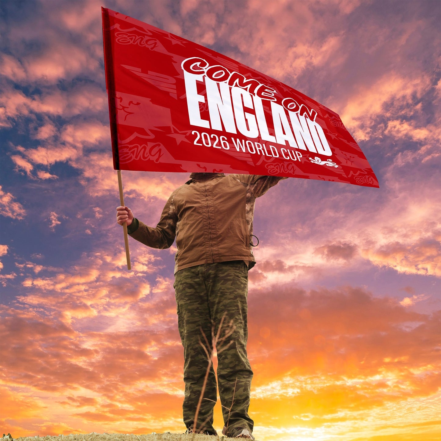 Come on England! - Flag with Sleeve - WC26 - 4 Sizes!