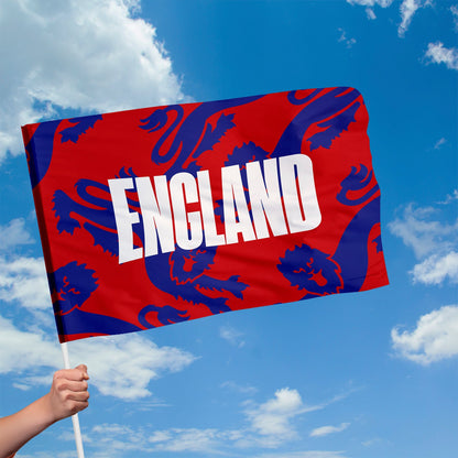 England Red and Blue Lions Flag with Sleeve - WC26 - 4 Sizes!