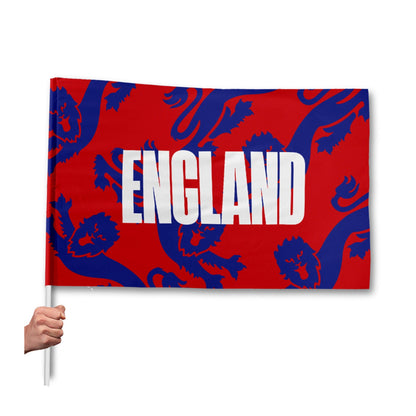 England Red and Blue Lions Flag with Sleeve - WC26 - 4 Sizes!