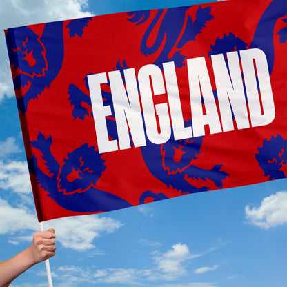 England Red and Blue Lions Flag with Sleeve - WC26 - 4 Sizes!