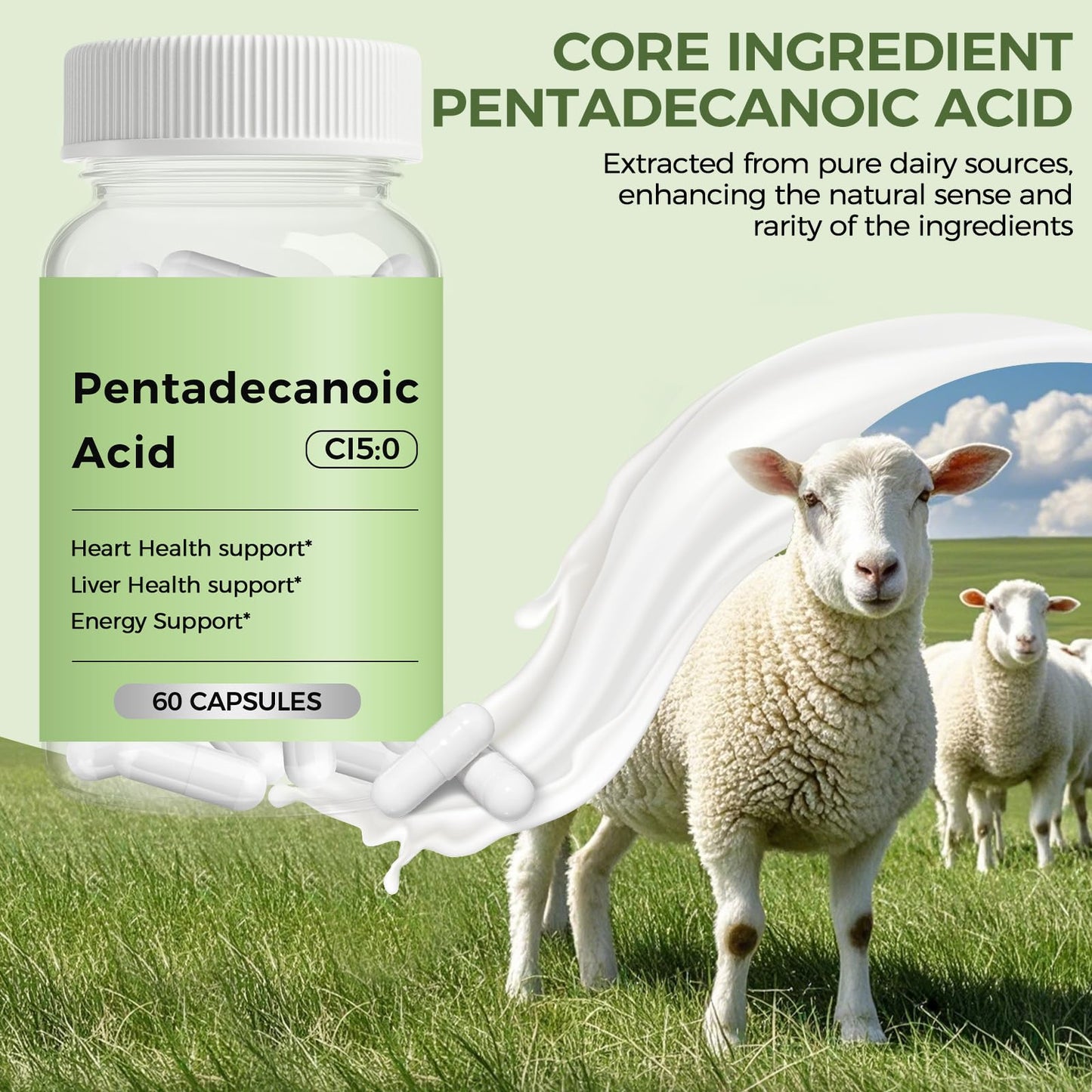 Engtozl C15:0 Pentadecanoic Acid Supplement, 60 Caps