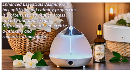 Enhanced Essentials Jasmine Essential Oil | Slow Distilled, 100 ml | Diffusers, Skincare & Bath