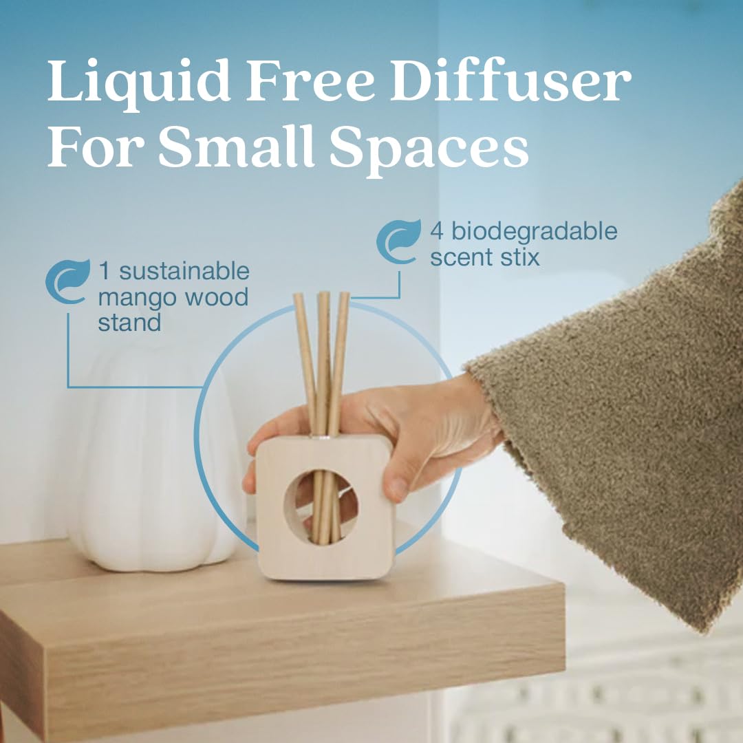 Enviroscent Non-Toxic Air Freshener for Home Diffuser | 30+ Day Fragrance | Mango Wood Stand & Scent Stix Refill