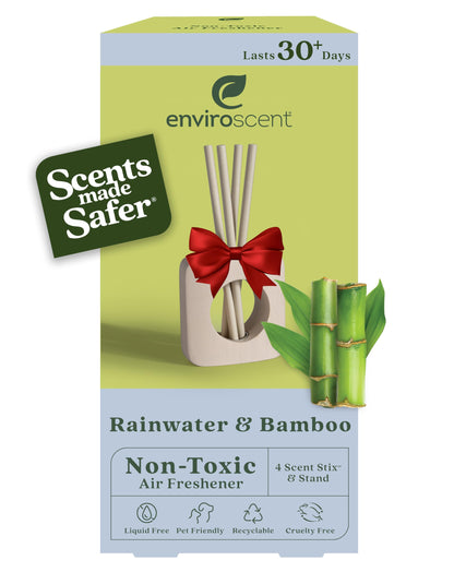 Enviroscent Non-Toxic Air Freshener for Home Diffuser | 30+ Day Fragrance | Mango Wood Stand & Scent Stix Refill