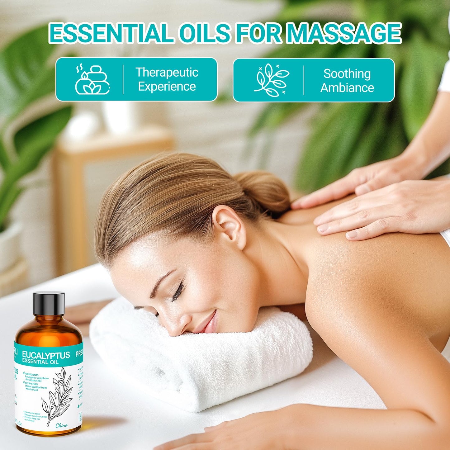 ENYORLI Eucalyptus Essential Oil 3.38 fl oz – 100% Natural, Undiluted, Therapeutic Grade for Skin, Aromatherapy, Diffuser & Humidifier