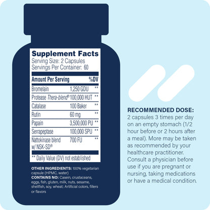 Enzyme Science Myomend – Joint Support Supplement with Bromelain, Rutin, Nattokinase & Serrapeptase – 120 Capsules