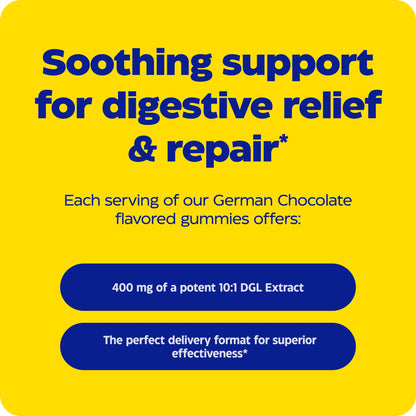 Enzymedica DGL Stomach Soothe – Deglycyrrhizinated Licorice Gummies for Digestive Support & Gut Health, Chocolate, 74 Count (Pack of 2)