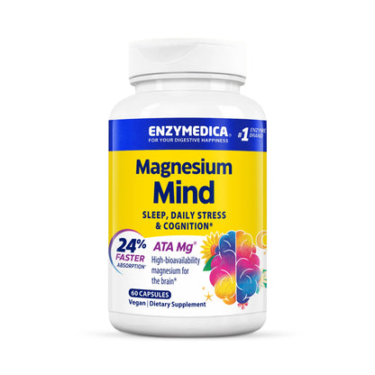 Enzymedica Magnesium Mind with ATA Mg – High-Bioavailability Magnesium for Sleep, Stress & Cognition | 60 Count