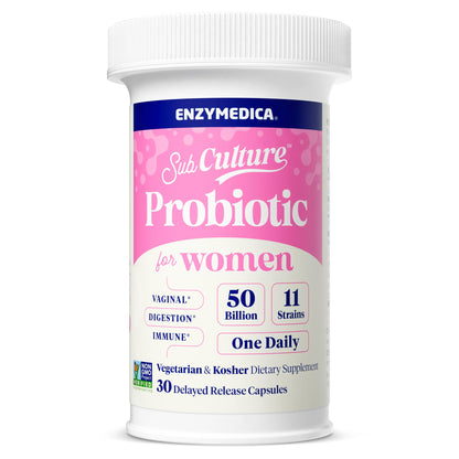 SubCulture Probiotics for Women – 50B CFU, Vaginal & Urinary Health | Enzymedica