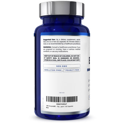 1MD Nutrition EnzymeMD – Doctor-Formulated Digestive Enzymes with 18 Plant-Based Enzymes, 120 Capsules (2-Pack)