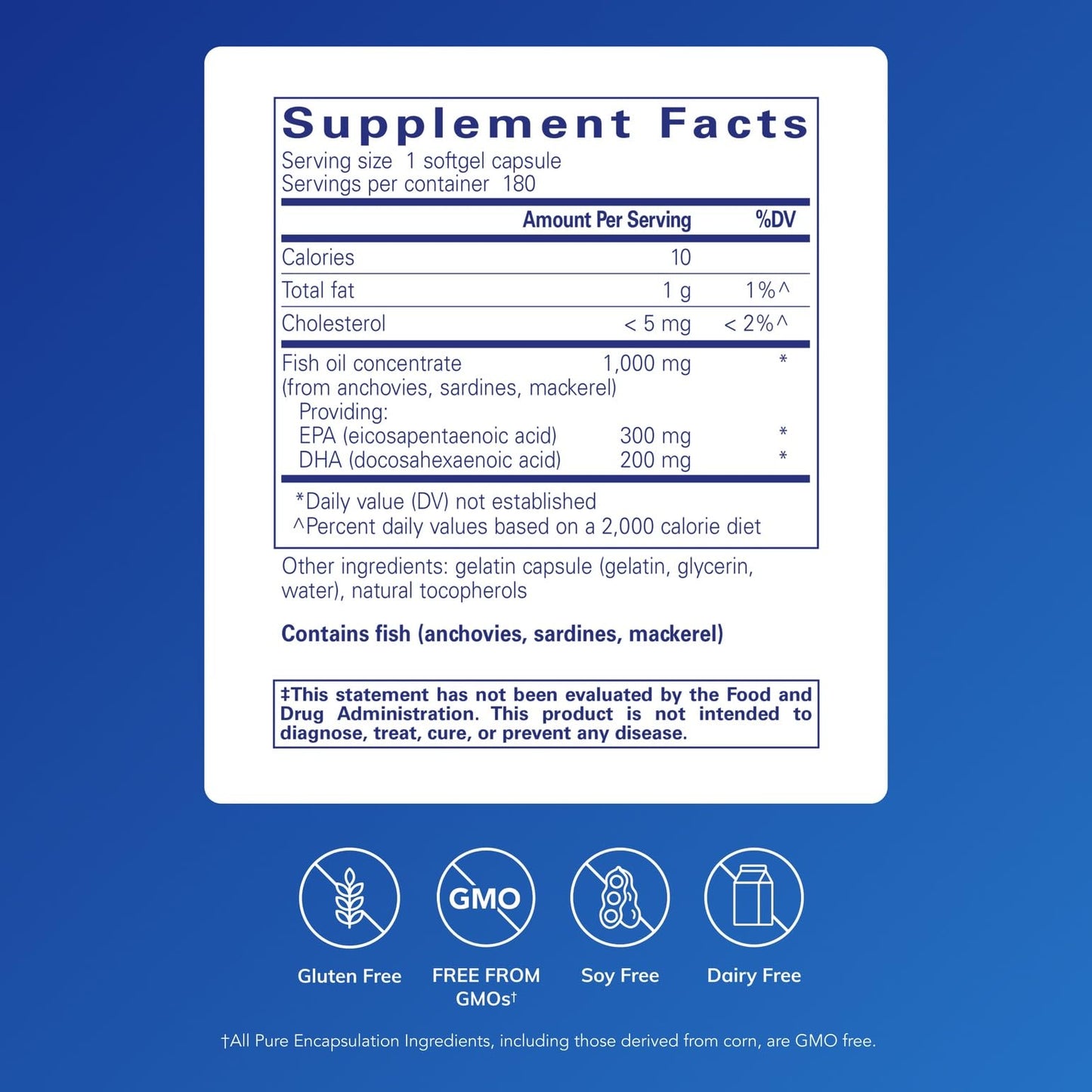 Pure Encapsulations EPA/DHA Essentials – Premium Fish Oil with EPA & DHA for Heart, Brain & Joints – 180 Softgels
