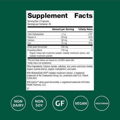 Epimune Complex by Standard Process – Vegan Immune Support with Maitake & Turkey Tail (90 Capsules)
