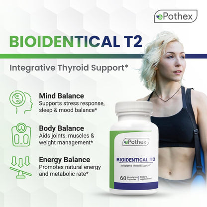 EPOTHEX Bioidentical T2 - Integrative Thyroid Support | Metabolism & Energy | 60 Capsules (2 mo)