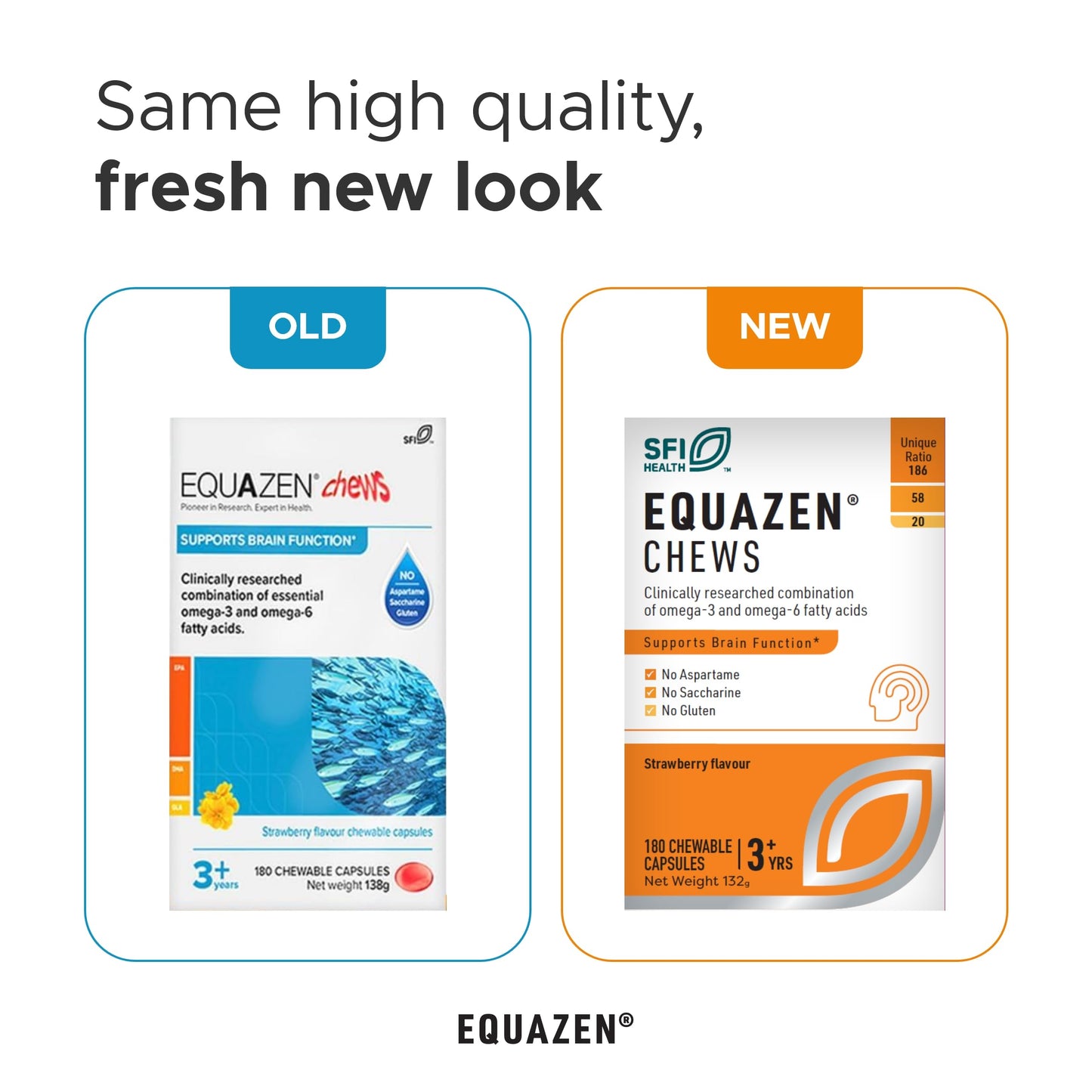 Equazen Eye Q Chews 180 Capsules - Strawberry Flavour Omega-3 & Omega-6 | May Support Concentration & Brain Development