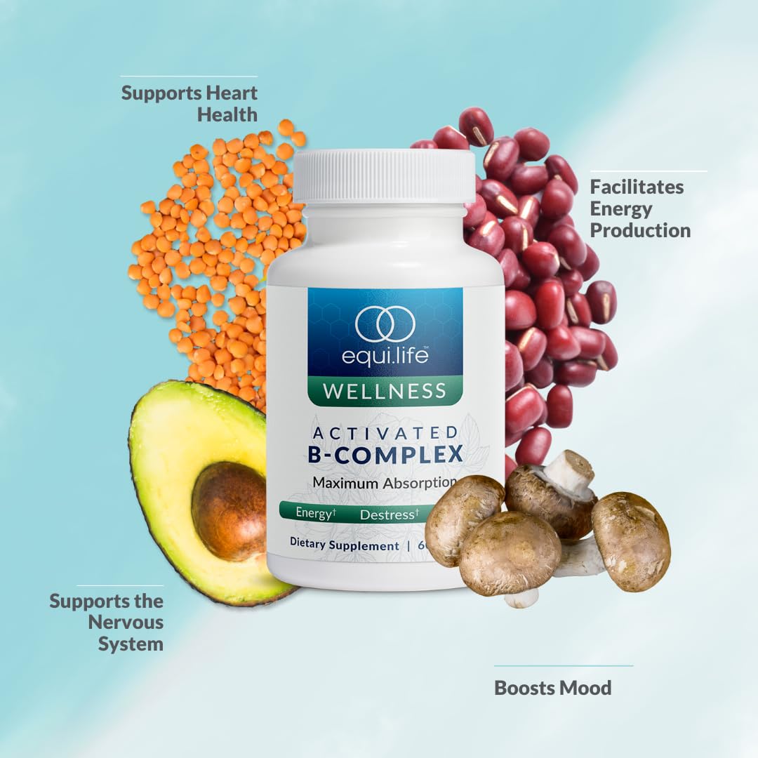 Equilife Activated B Complex – Energy, Hair, Skin, Nails Support | Gluten Free & Vegan