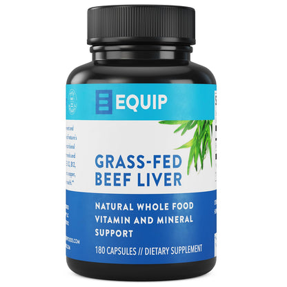 Equip Foods Grass-Fed Beef Liver – Desiccated Liver Supplement | 180 Capsules, 30 Servings