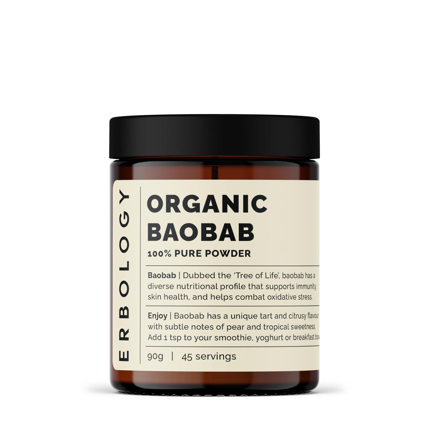 Erbology Organic Baobab Powder 3.2 oz – Skin Health & Immunity, Vegan