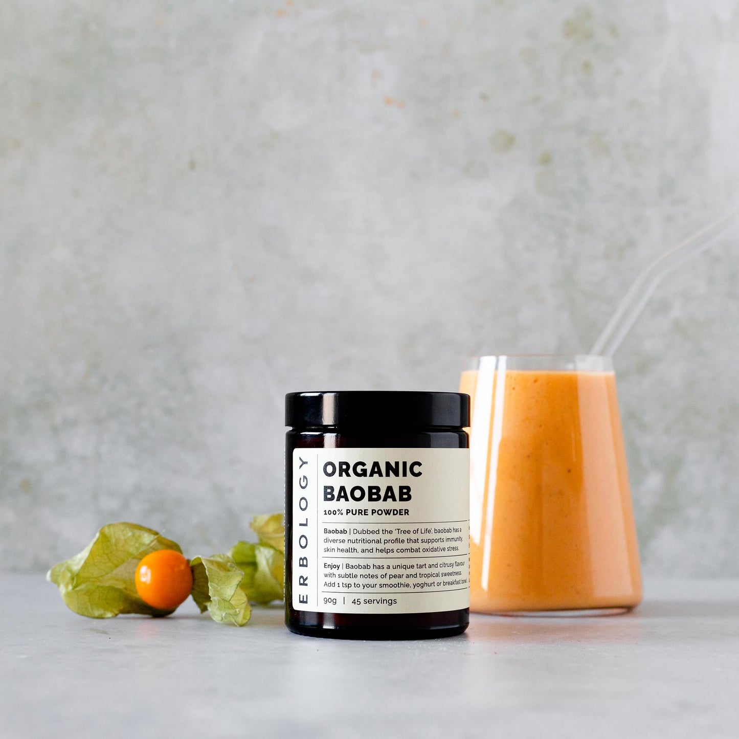 Erbology Organic Baobab Powder 3.2 oz – Skin Health & Immunity, Vegan