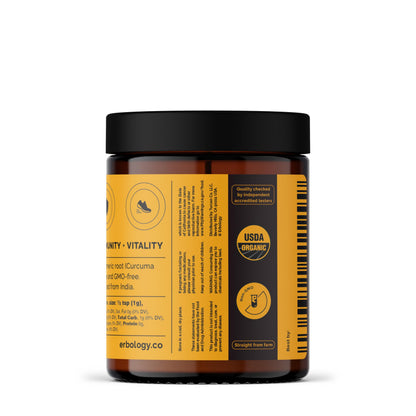 Erbology Organic Turmeric Powder 3.2 oz – 90 Servings, 5.5% Curcumin