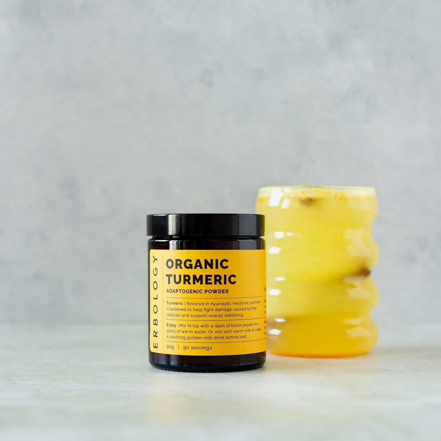 Erbology Organic Turmeric Powder 3.2 oz – 90 Servings, 5.5% Curcumin
