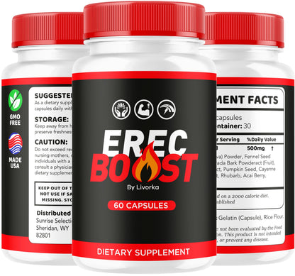 (3 Pack) ErecBoost Capsules - Advanced Formula, 180 Capsules for 3 Months
