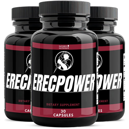 Nature's NutriWave ErecPower - 100% Natural Men's Wellness (30 Capsules) - Made in USA
