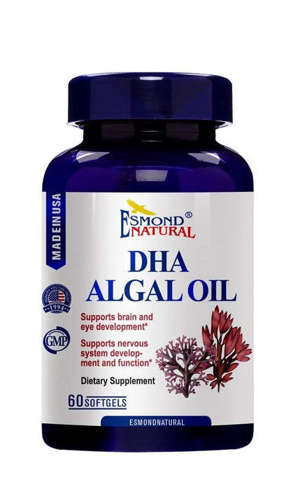 Esmond Natural DHA Algal Oil 500mg – 60 Softgels | Made in USA, GMP