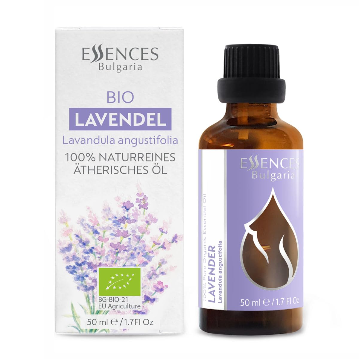 Essences Bulgaria Organic Lavender Essential Oil 50ml | 100% Pure & Undiluted