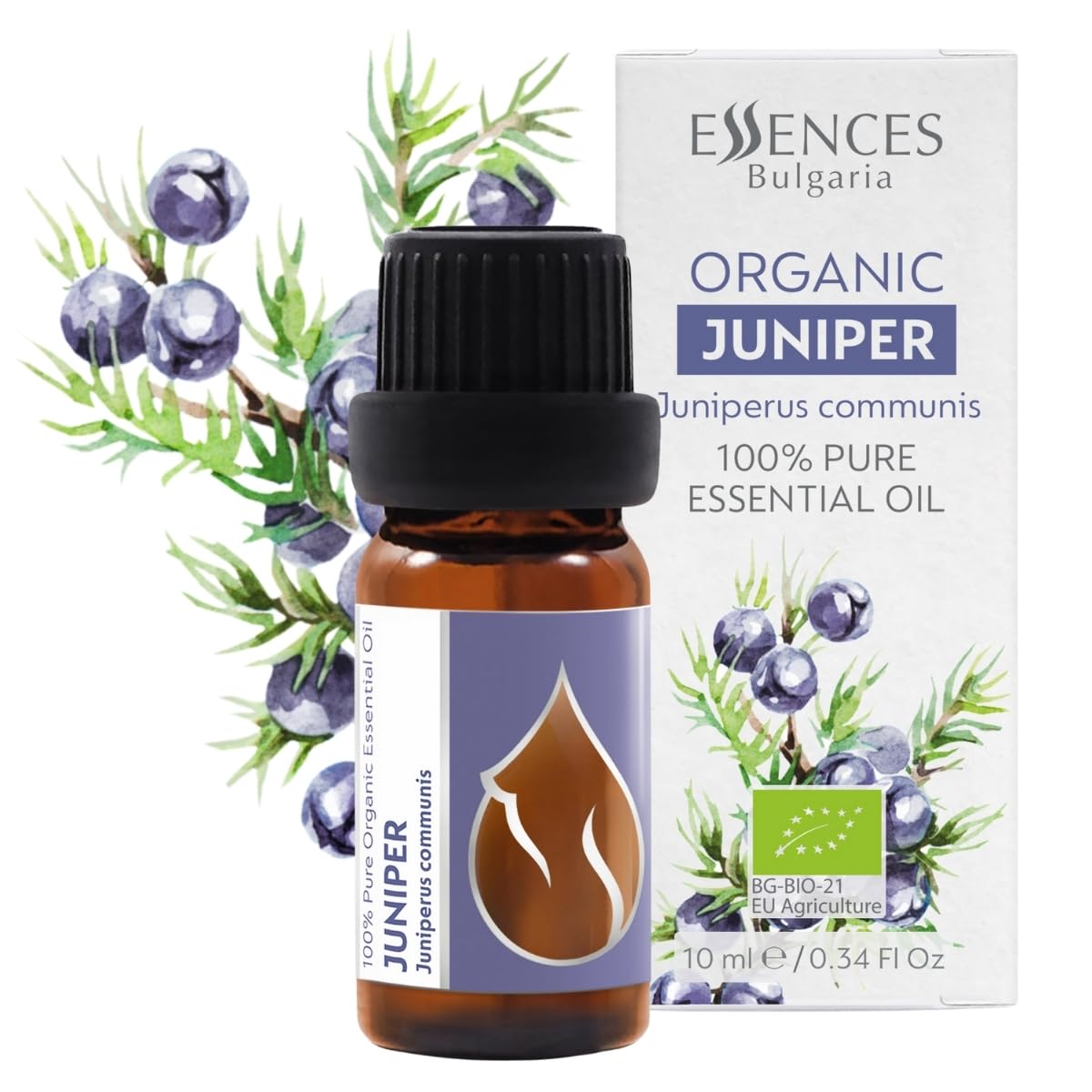 Essences Bulgaria Organic Juniper Essential Oil – 10ml | 100% Pure & Therapeutic Grade
