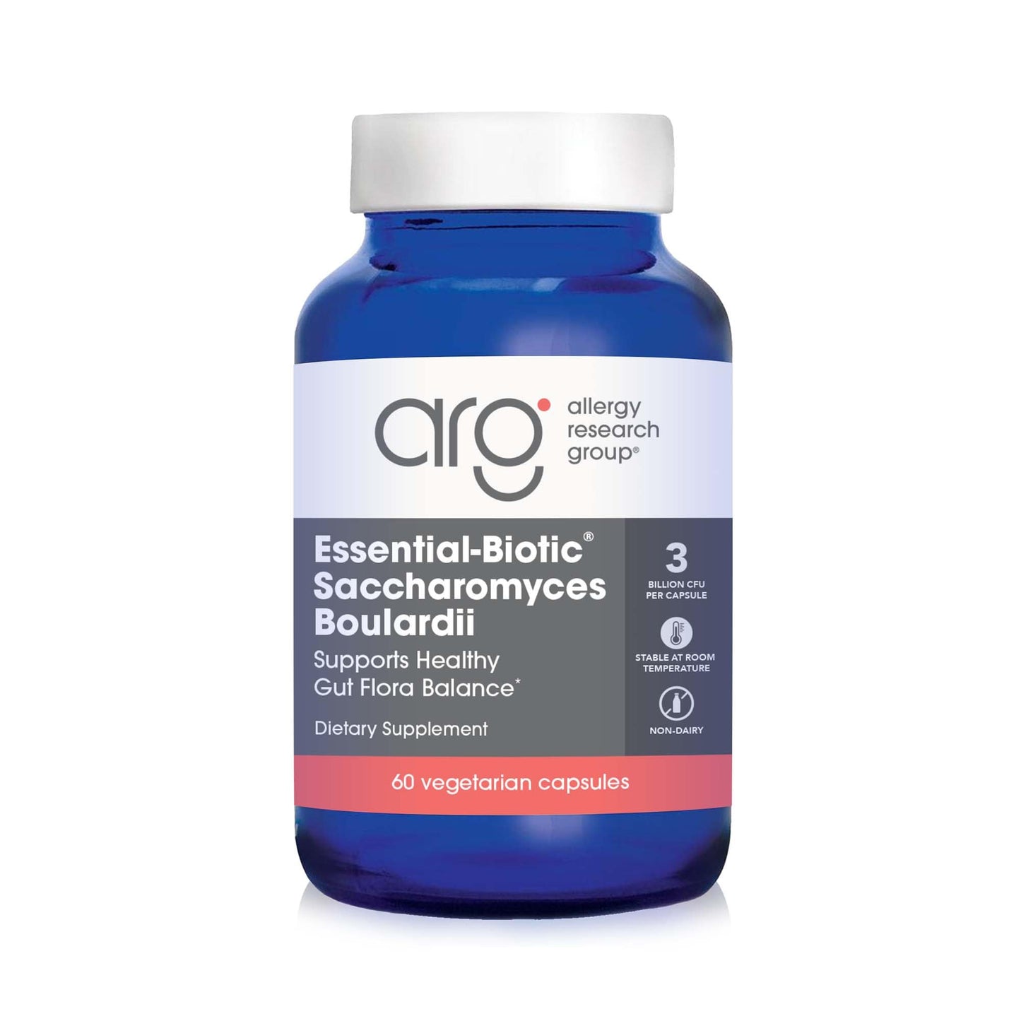 Allergy Research Group Essential-Biotic Saccharomyces boulardii 450 mg Probiotic Supplement – 60 Count