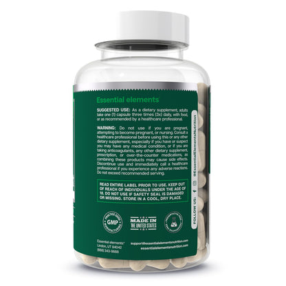 Essential Elements Bone Boost Health Supplement – Calcium, Vitamin D3, K2, Cissus Quadrangularis | 270 Capsules (90 Day Supply) (3-Pack)