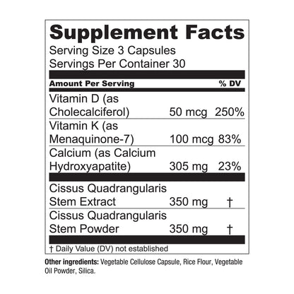 Essential Elements Bone Boost Health Supplement – Calcium, Vitamin D3, K2, Cissus Quadrangularis | 270 Capsules (90 Day Supply) (3-Pack)