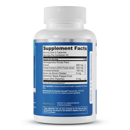 Essential Elements T-Hero 60 Vegan Capsules (3-Pack) – Male Health, Muscle Support & T-Health