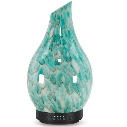 Essential Oil Diffuser 120ml Ultrasonic – Handmade Glass, BPA Free, Auto Shut-Off, 4 Timers, 7-Color LED