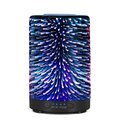 Essential Oil Diffuser 120ml Glass – 7 Color Lights, Auto Shut-Off, 4 Timers