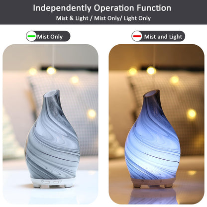 Essential Oil Diffuser 120ML Glass Ultrasonic Aromatherapy Humidifier – 7-Color LED Lights, Auto-Off, Ultra-Quiet