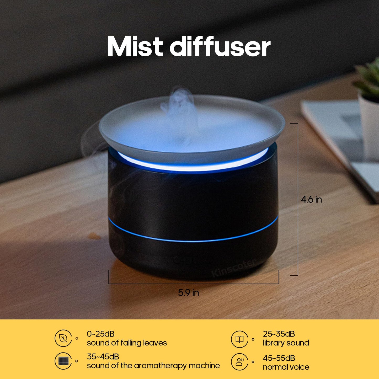Essential Oil Diffuser 200ml – Auto Shut-Off, 7 Color Lights, Cool Mist Humidifier