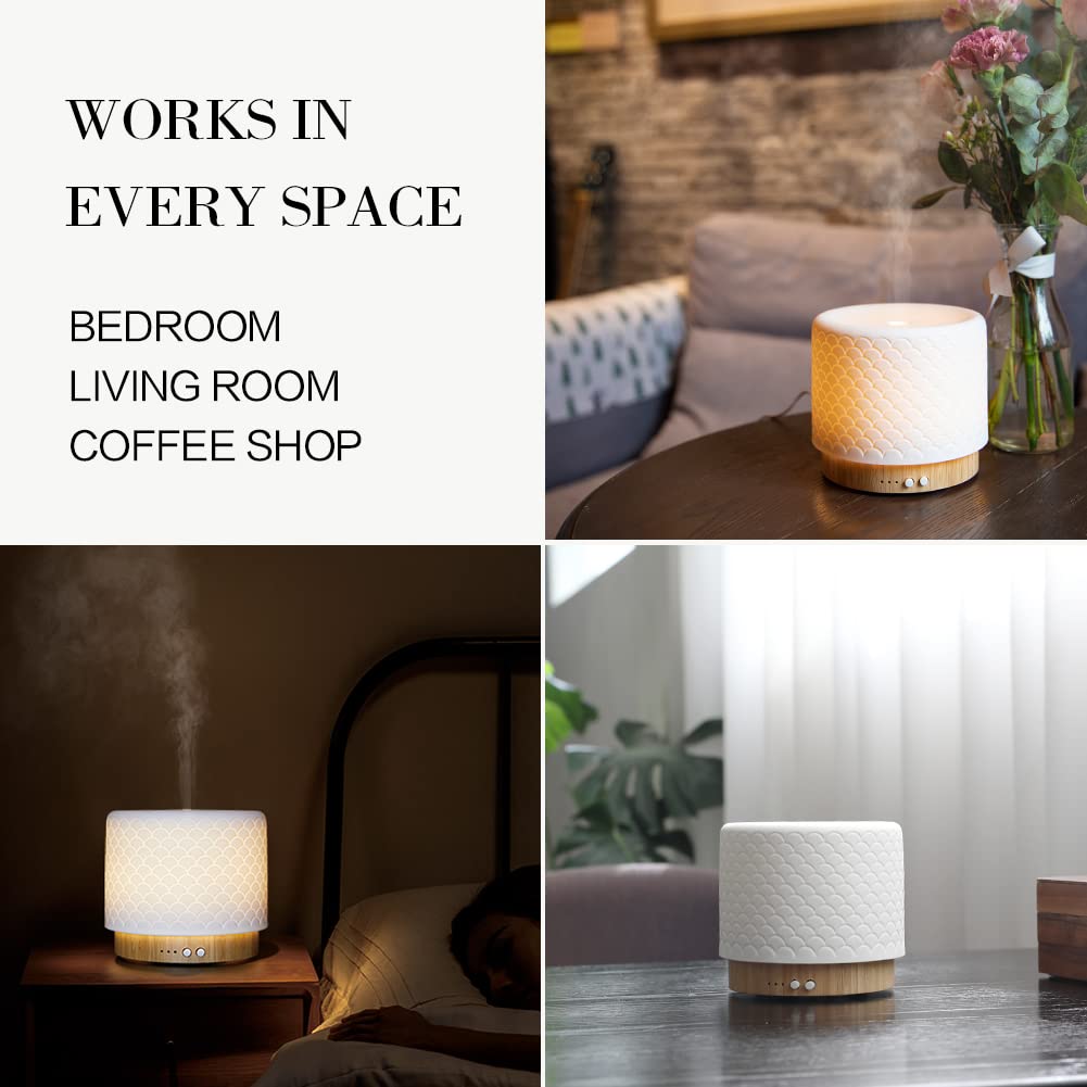 Essential Oil Diffuser 280ml – Large Room Aromatherapy, Sleep Mode, 4 Timers, 3 Light Modes