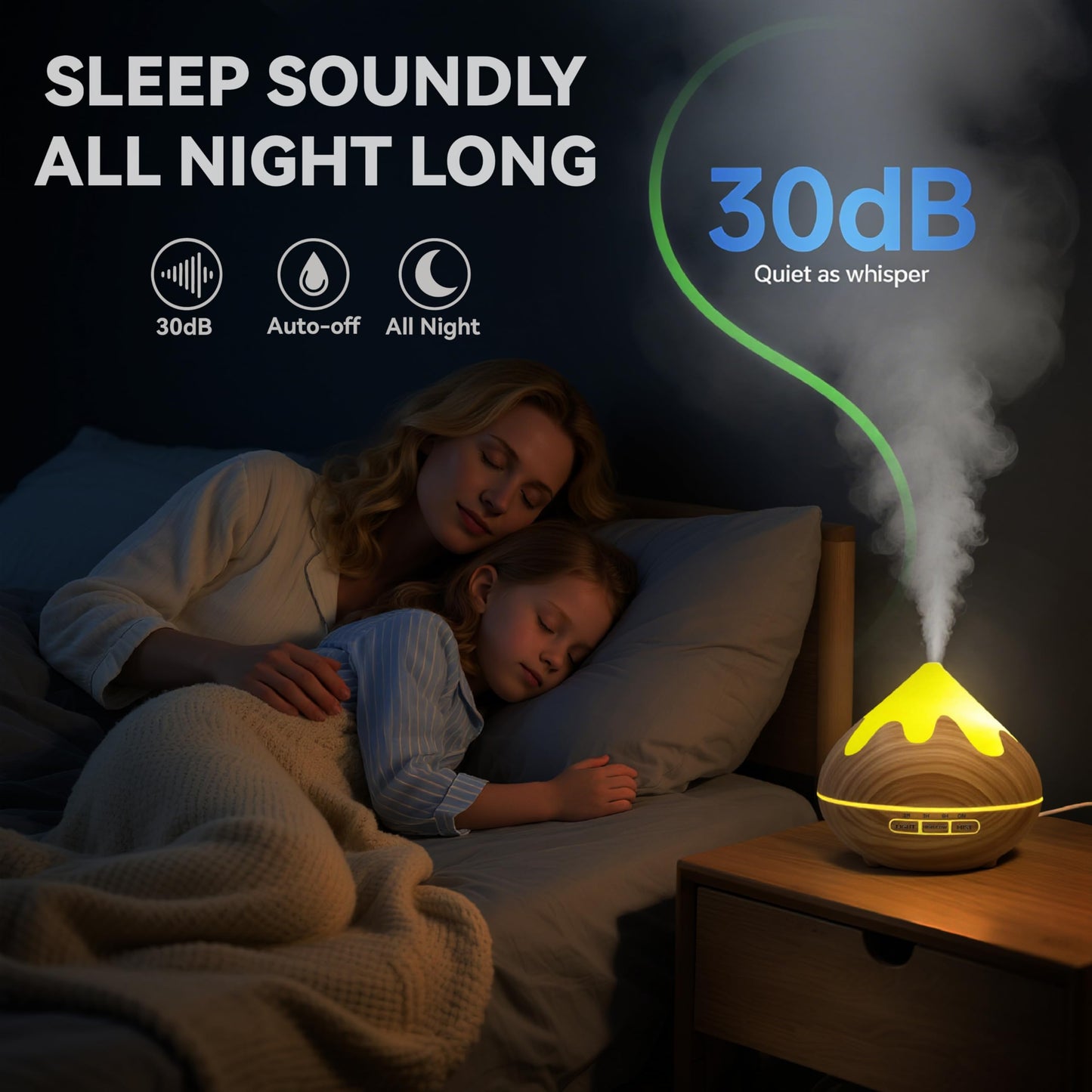 Essential Oil Diffuser 500ML Ultrasonic Large Diffuser with Remote, 14 Color LED, 2 Mist Modes (Brown)
