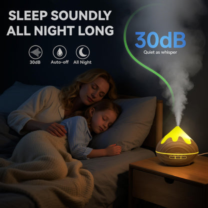 Essential Oil Diffuser 500ML Ultrasonic Large Diffuser with Remote, 14 Color LED, 2 Mist Modes (Brown)
