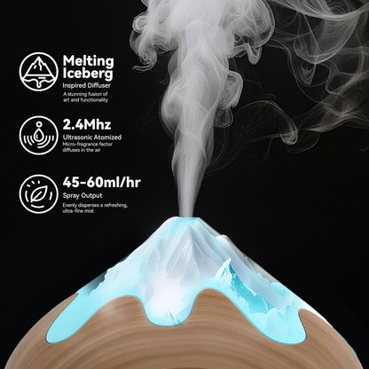 Essential Oil Diffuser 500ML Ultrasonic Large Diffuser with Remote, 14 Color LED, 2 Mist Modes (Brown)