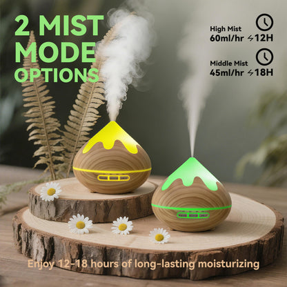 Essential Oil Diffuser 500ML Ultrasonic Large Diffuser with Remote, 14 Color LED, 2 Mist Modes (Brown)