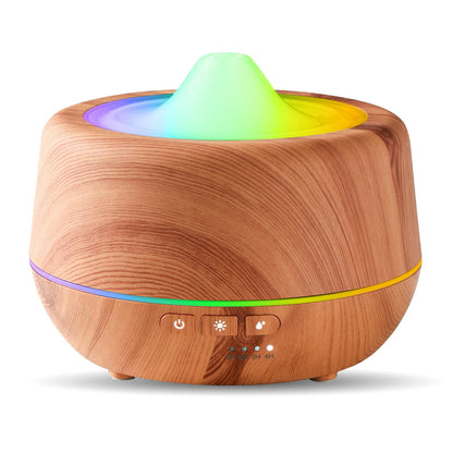 Essential Oil Diffuser 500ml Ultrasonic Diffuser - 2-in-1 Fragrance Diffuser & Humidifier with 7 Color LED Lights (Light Brown)