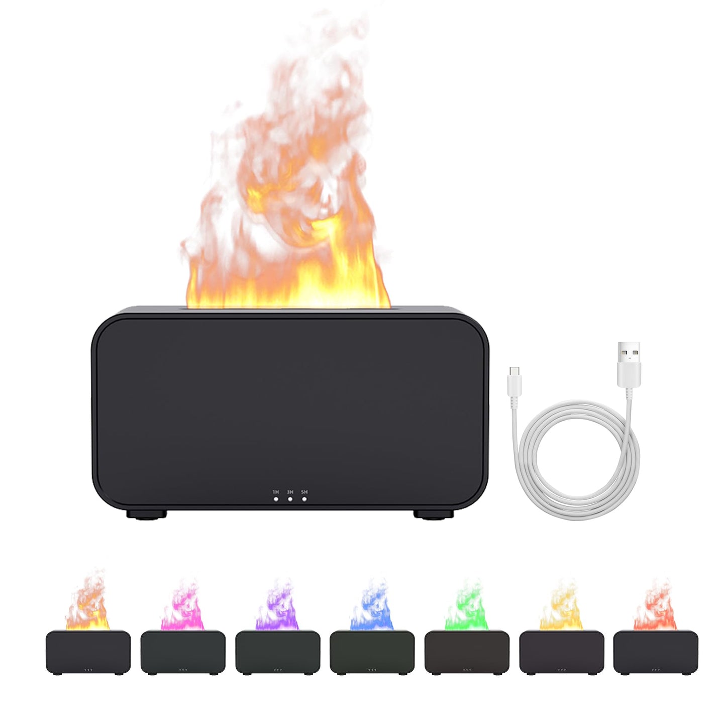 Essential Oil Air Diffuser Flame Diffuser for Home – Colorful Water Vapor Humidifier