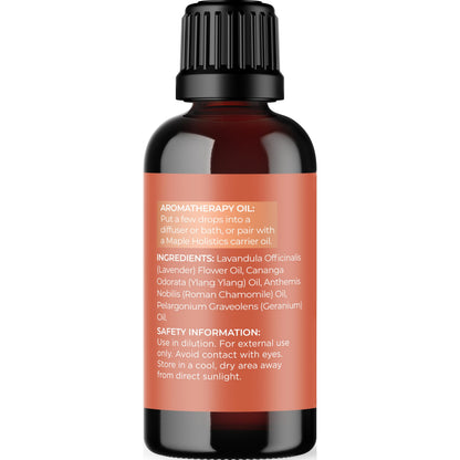 Relaxing Essential Oil Blend for Diffuser – Lavender, Geranium, Roman Chamomile & Ylang Ylang | Stress Relief Diffuser Oils