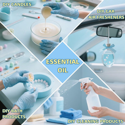 Essential Oil Set – Six 4oz Bottles (Lavender, Peppermint, Lemon, Sweet Orange, Tea Tree, Eucalyptus)