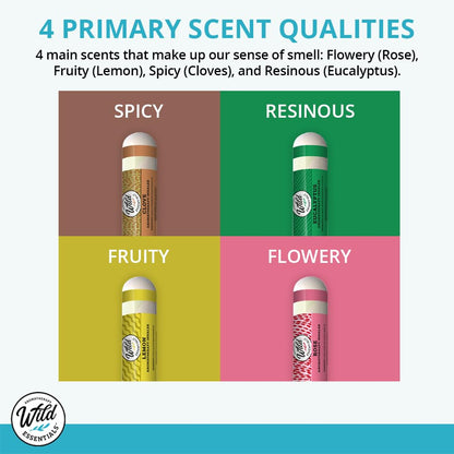 Wild Essentials Smell Training Kit Nasal Inhalers, Made in The USA, Pure Essential Oils, Olfactory Therapy, Loss of Smell, Aromatherapy, All Natural