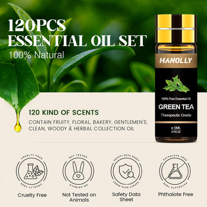 Essential Oils Set 120 Pcs – Aromatherapy Kit for Diffuser, Massage & DIY