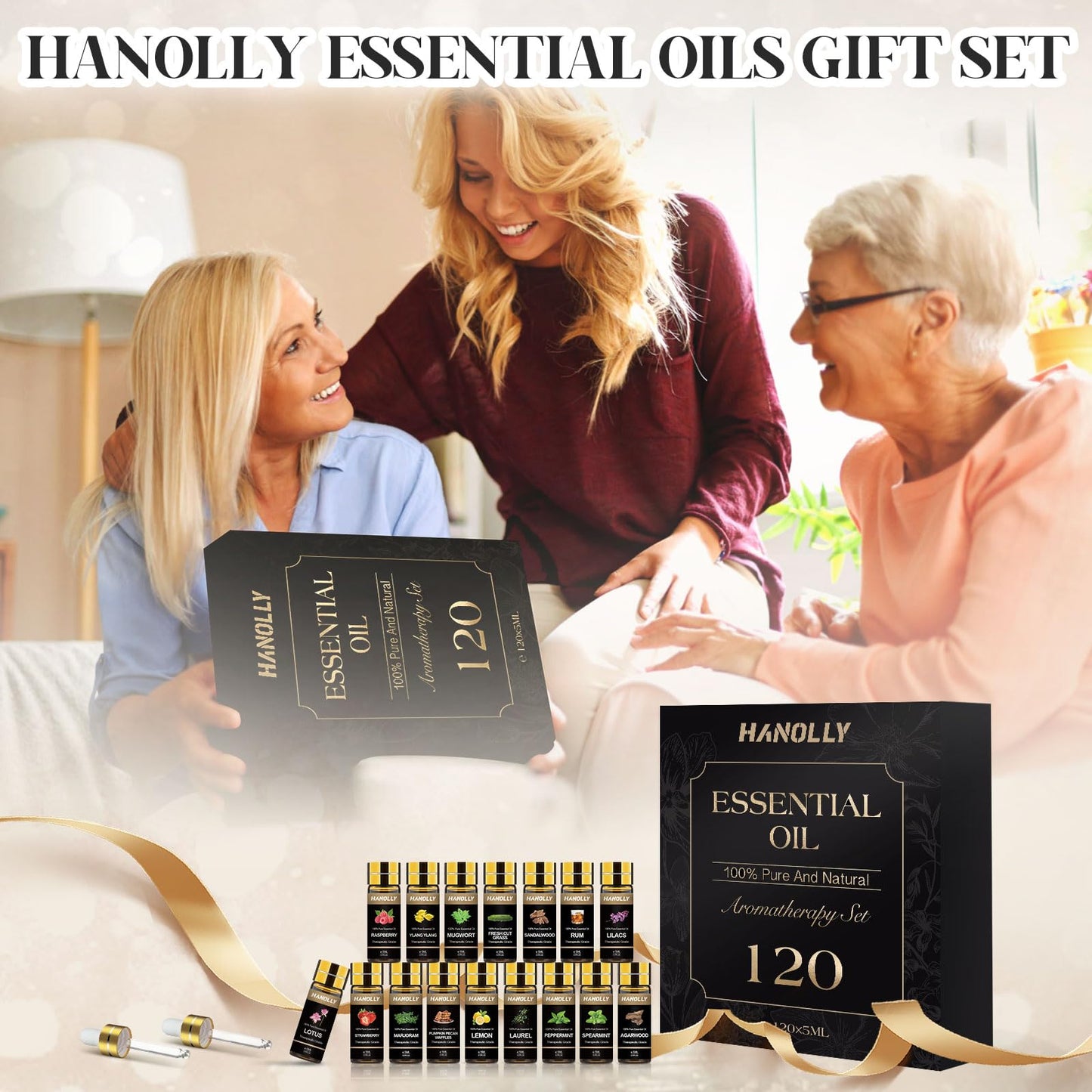 Essential Oils Set 120 Pcs – Aromatherapy Kit for Diffuser, Massage & DIY