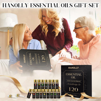 Essential Oils Set 120 Pcs – Aromatherapy Kit for Diffuser, Massage & DIY